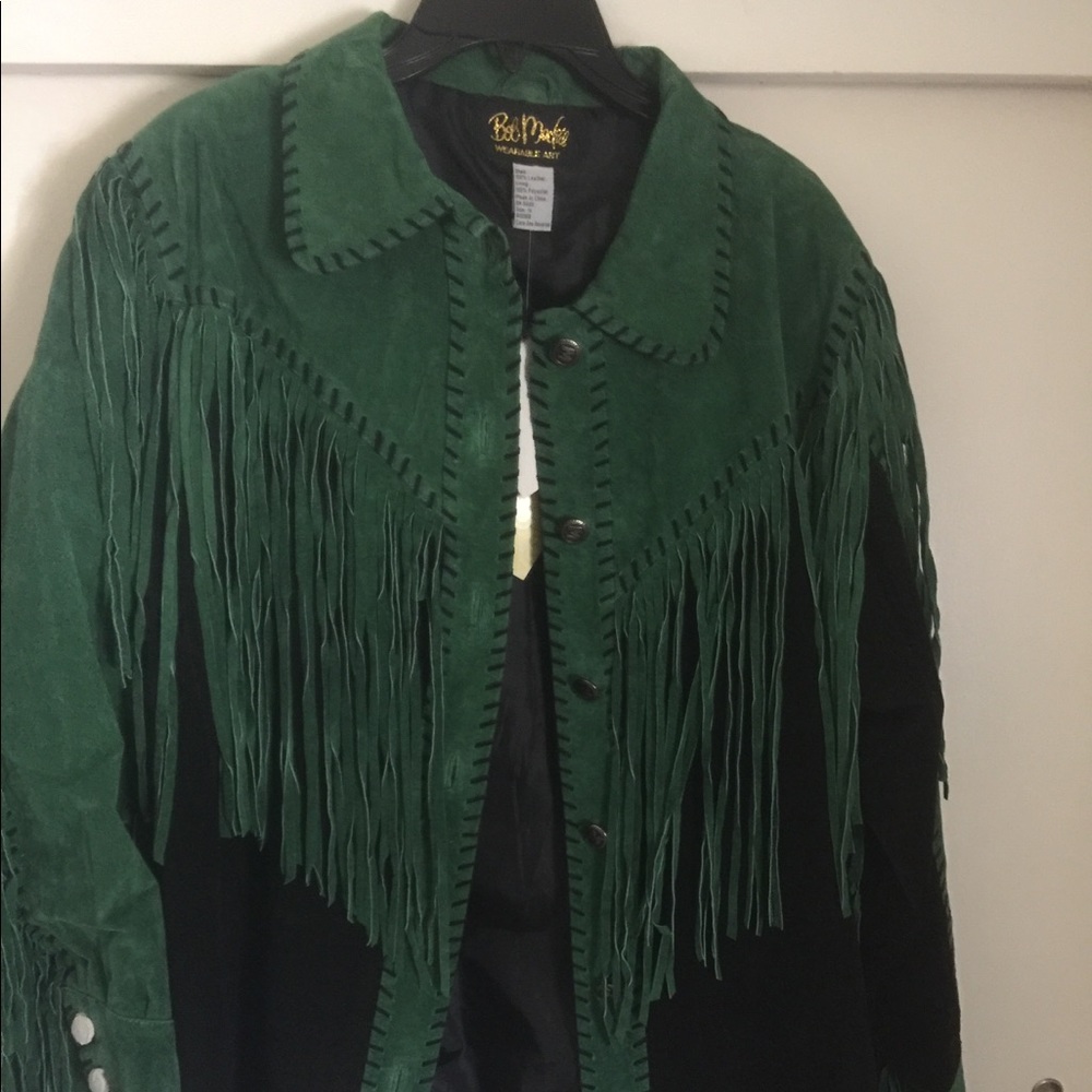 Bob Mackie suede fringe jacket